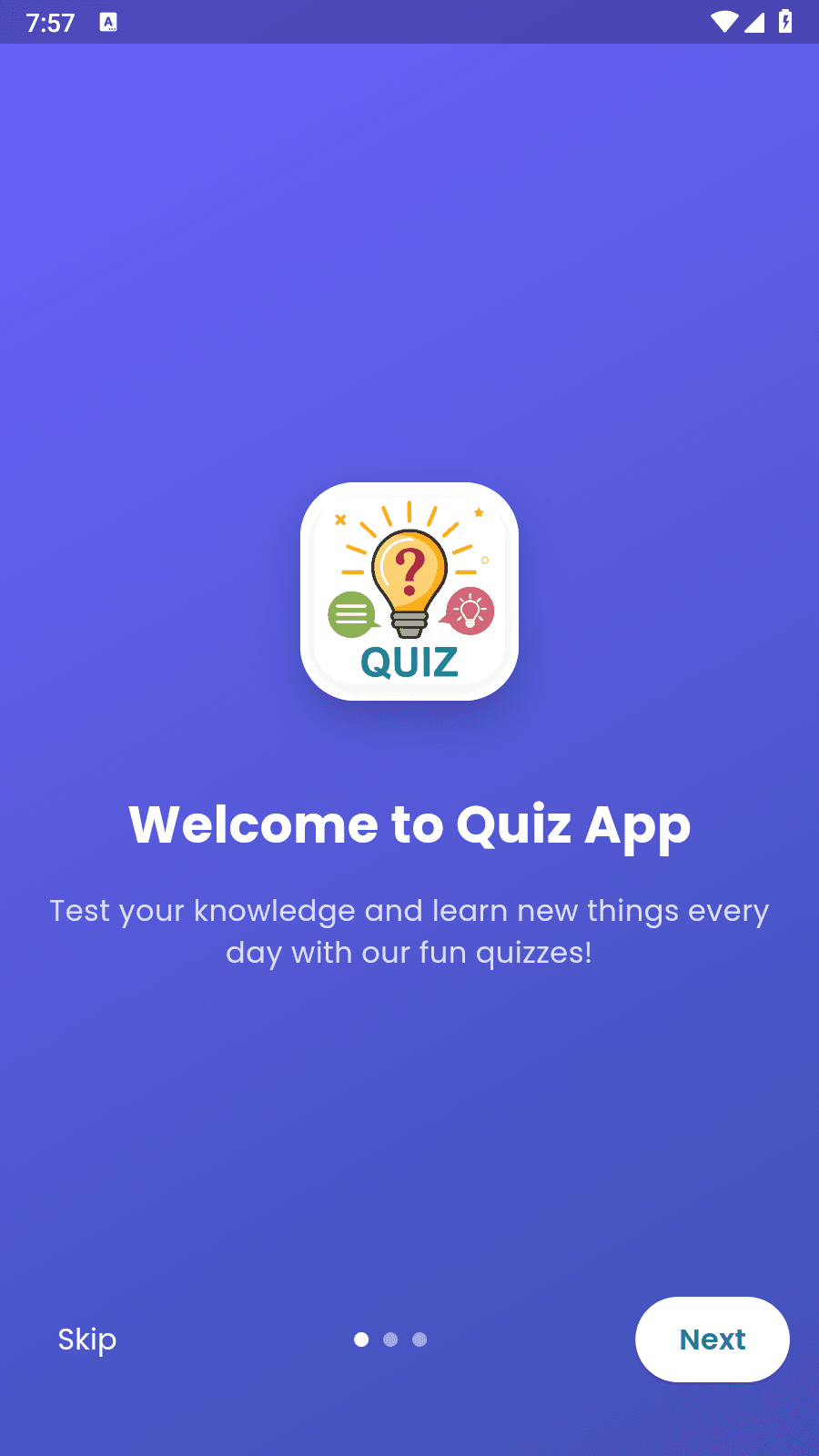 Welcome Screen